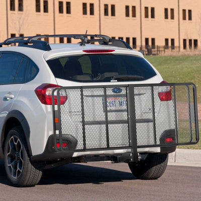 Curt Vehicle Folding Mounting Basket Style Cargo Carrier + Rainproof Cargo Bag