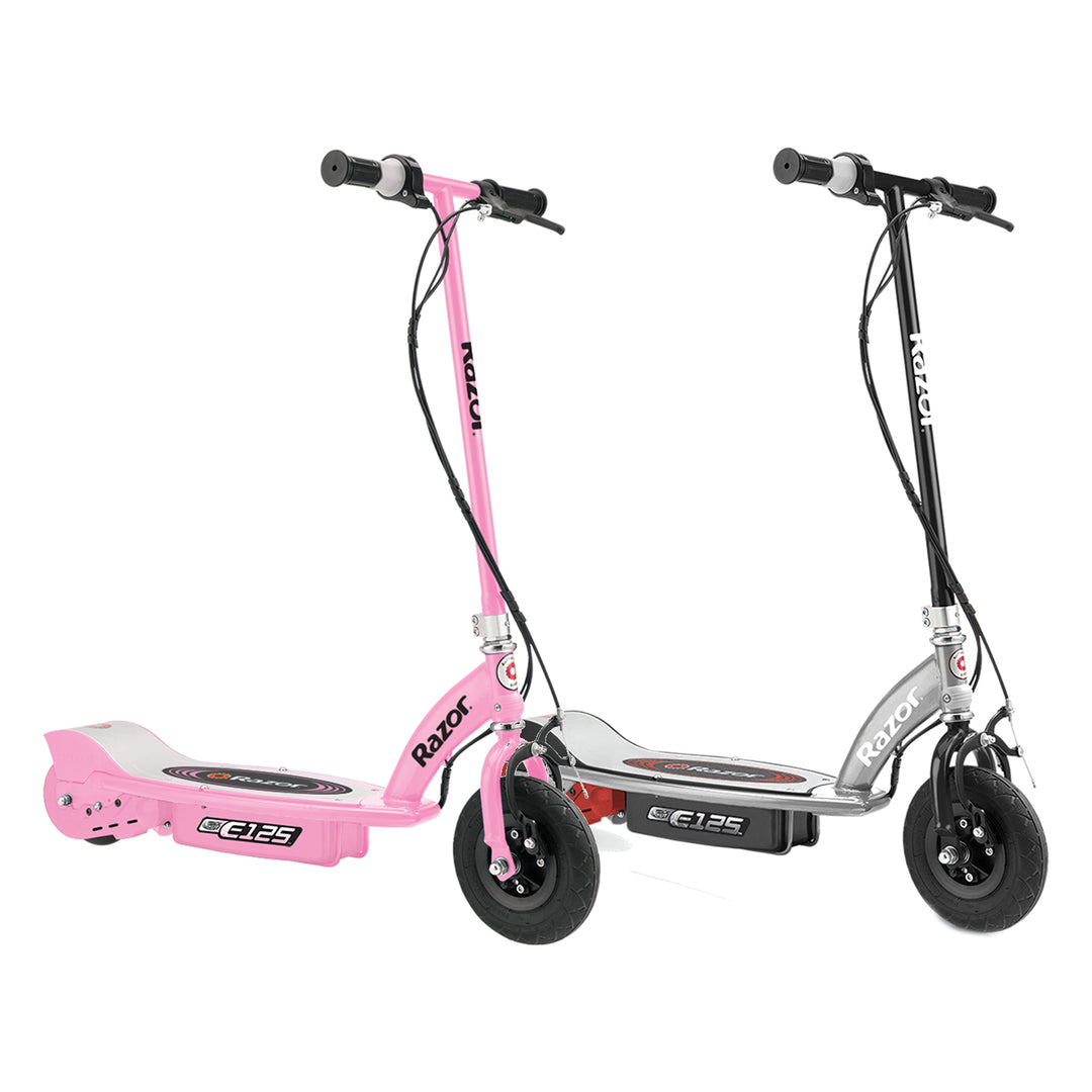 Razor E125 Kid Ride On 24V Motorized Electric Powered Scooters, Black & Pink