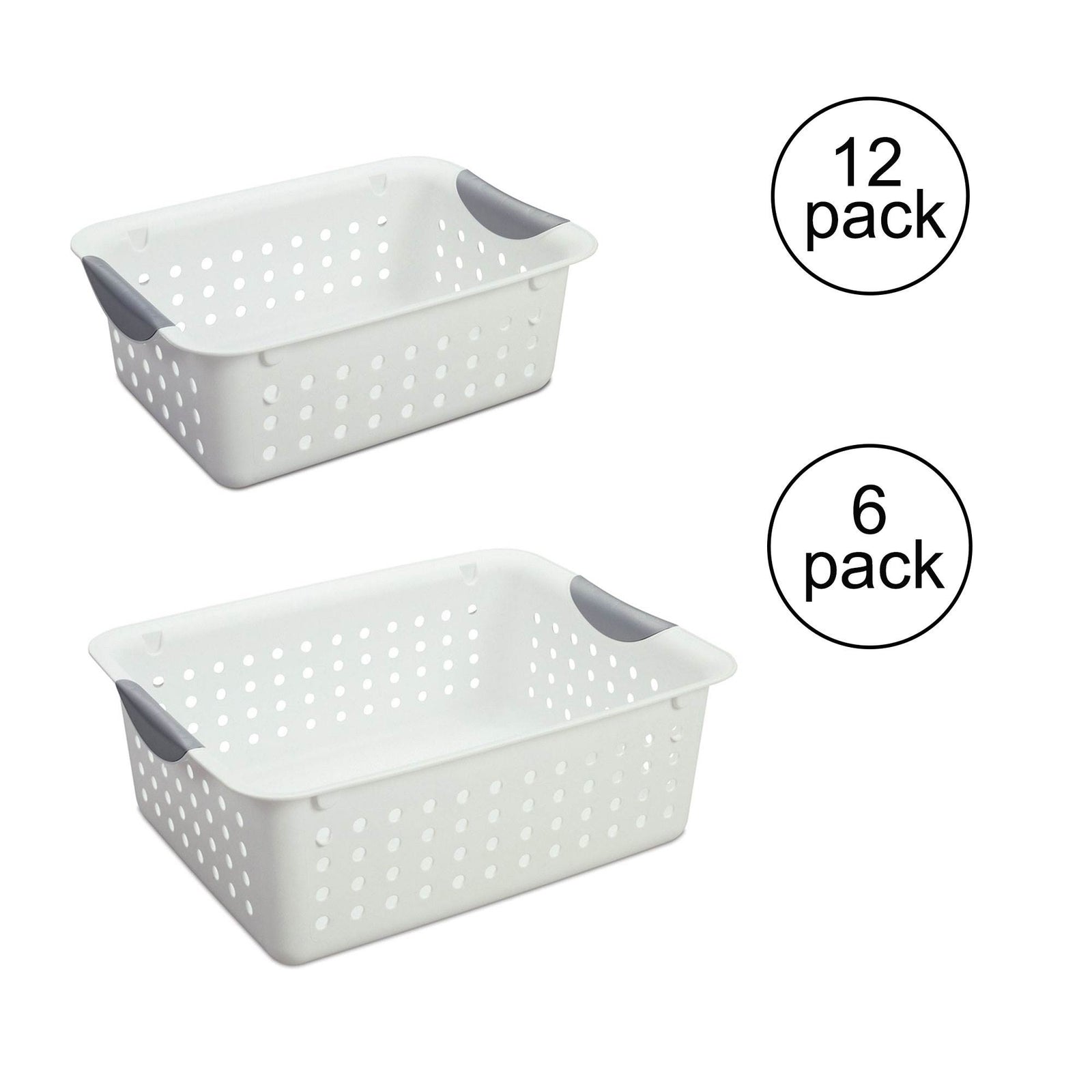 Sterilite Medium & Small Ultra Plastic Storage Bin Organizer Basket (18 Pack) - VMInnovations