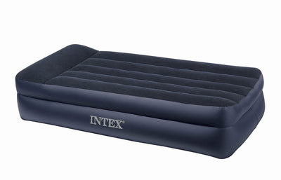 Intex Pillow Rest Twin Size Raised Pillow Air Mattress Built-In Pump (100 Pack)