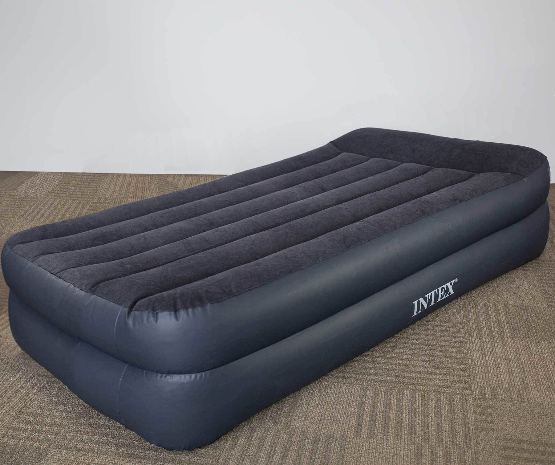 Intex Pillow Rest Twin Size Raised Pillow Air Mattress Built-In Pump (100 Pack)