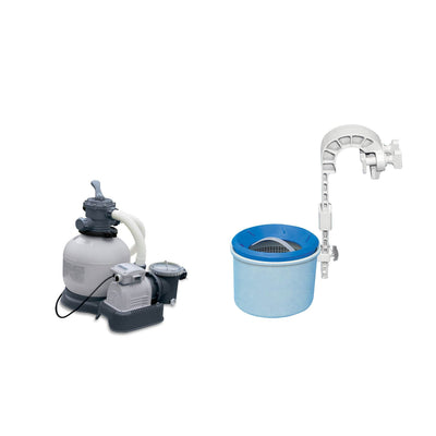 Intex 2800 GPH Above Ground Pool Sand Filter Pump + Wall Mounted Surface Skimmer