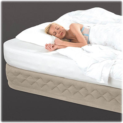 Intex Queen 20 Inch DuraBeam Supreme Air Flow Airbed Mattress with Pump (2 Pack)