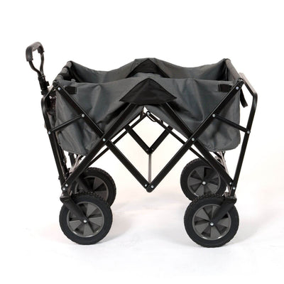 Mac Sports Collapsible Steel Frame Outdoor Garden Camping Wagon, Gray (2 Pack)