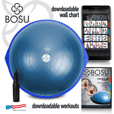 Bosu Home Gym The Original Balance Trainer Ball 65 cm Diameter, Blue (Used) - VMInnovations