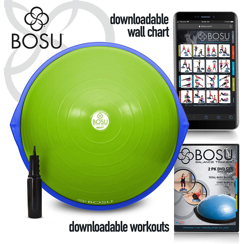 Bosu The Original Balance Trainer 65 cm Diameter, Green and Blue (Open Box)