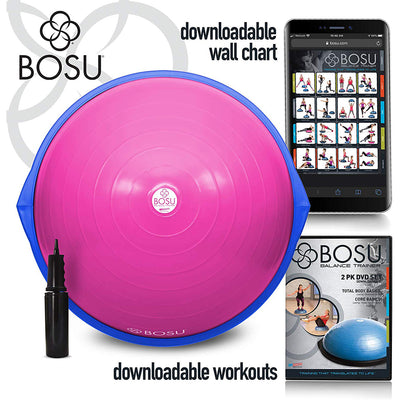 Bosu Home Gym Original Balance Trainer 65 cm Diameter, Pink & Blue (For Parts)