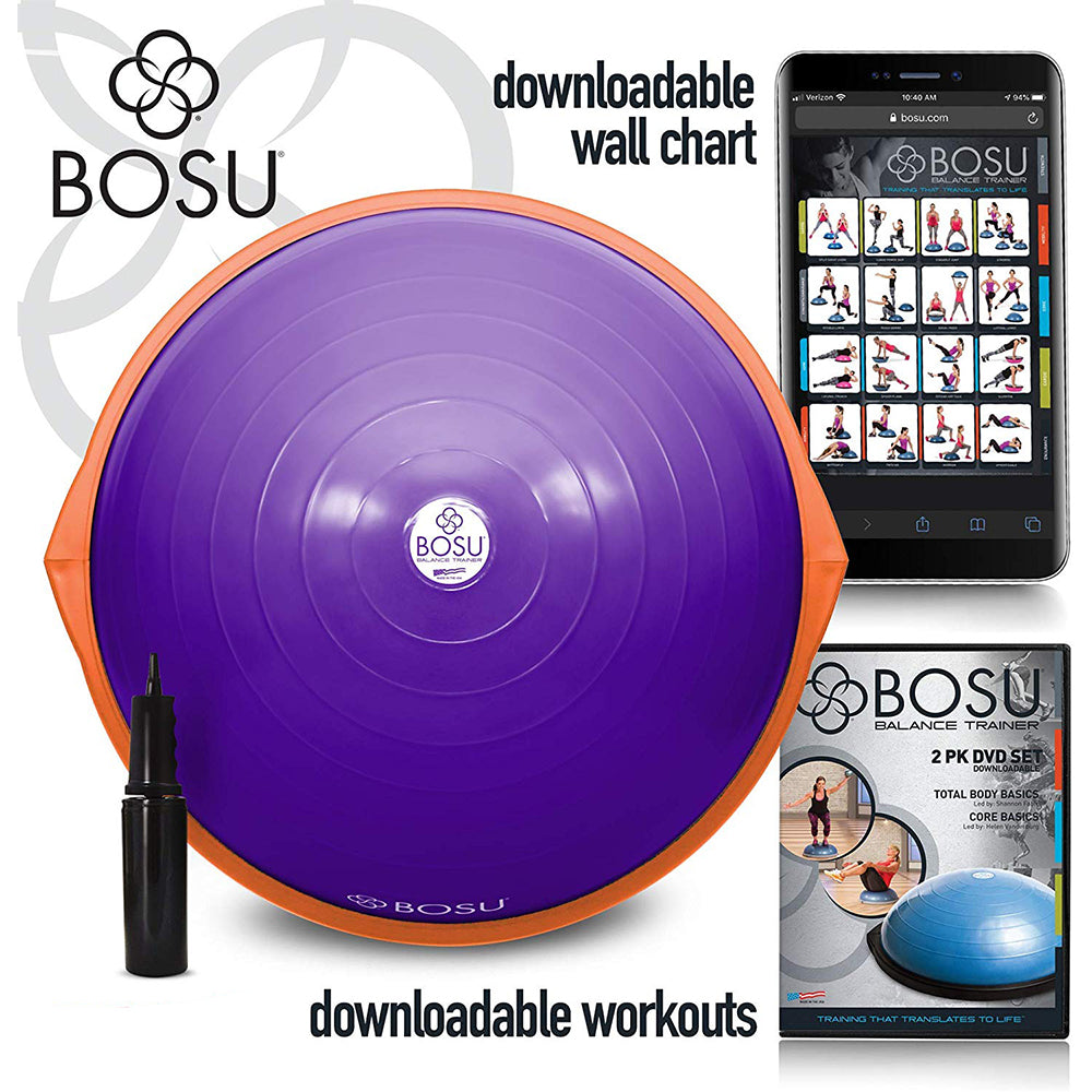 Bosu The Original Balance Trainer 65 cm Diameter, Purple and Orange (Used) - VMInnovations