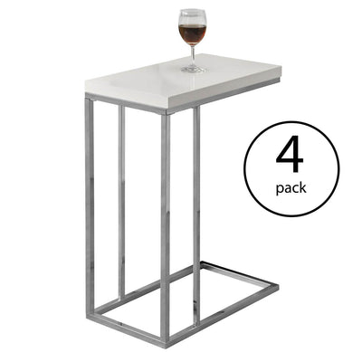 Monarch Specialties Contemporary Accent Rectangular Side Table, White (4 Pack)