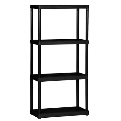 Gracious Living 4-Tier Shelf, UnitLife Story Black Storage Box, 20 Gal (7 Pack) - VMInnovations