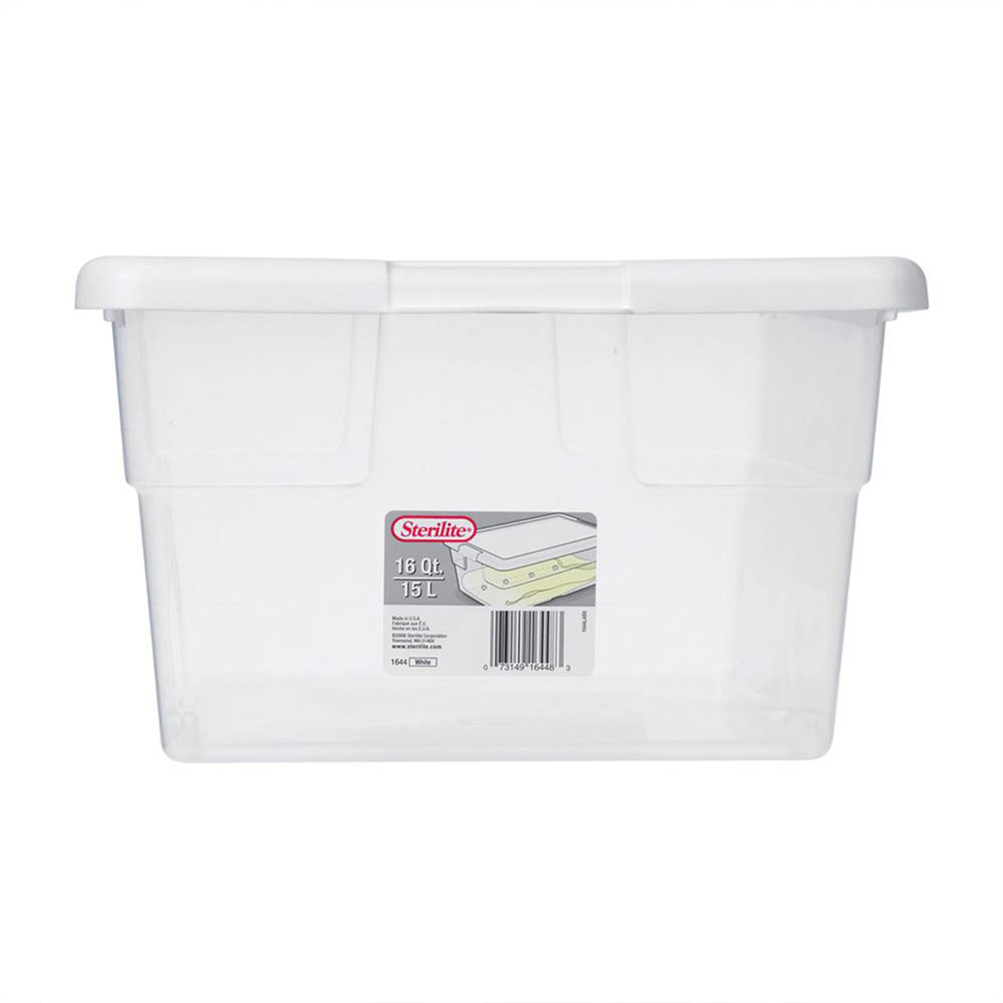Sterilite 16 Quart Clear Plastic Stacking Storage Container Box w/ Lid, 132 Pack