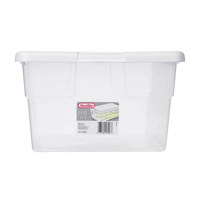 Sterilite 16 Quart Clear Plastic Stacking Storage Container Box w/ Lid, 132 Pack