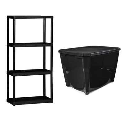 Gracious Living 4-Tier Shelf (2 Pack), Life Story Storage Box, 20 Gal (14 Pack) - VMInnovations