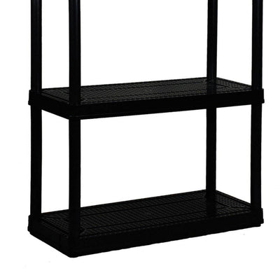Gracious Living 4 Shelf, BlackLife Story Black Storage Box, 20 Gal (7 Pack)