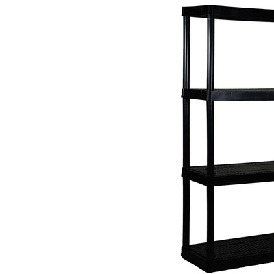 Gracious Living 4 Shelf, BlackLife Story Black Storage Box, 20 Gal (7 Pack)