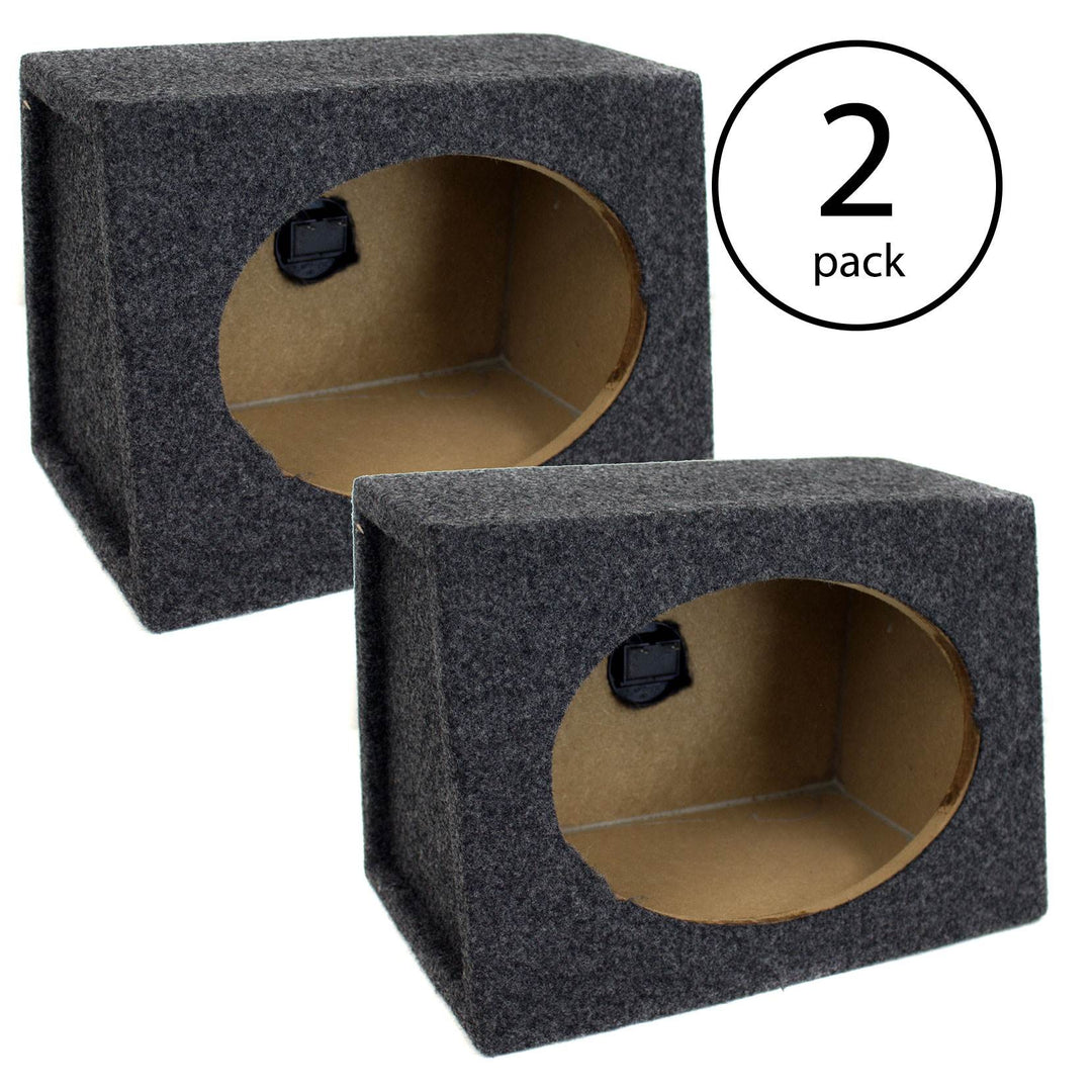 Q Power Angled Style 6 x 9 Inch Car Audio Speaker Box Enclosures, 4 Speakers