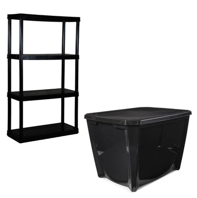 Gracious Living 4 Shelf Tier (2 Pack), Life Story Storage Box, 20 Gal (14 Pack) - VMInnovations
