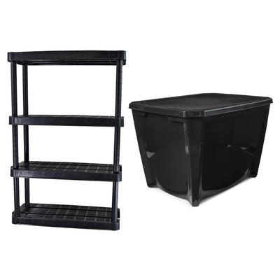 Gracious Living Wide Shelves, BlackLife Story Storage Box, 20 Gal (7 Pack)