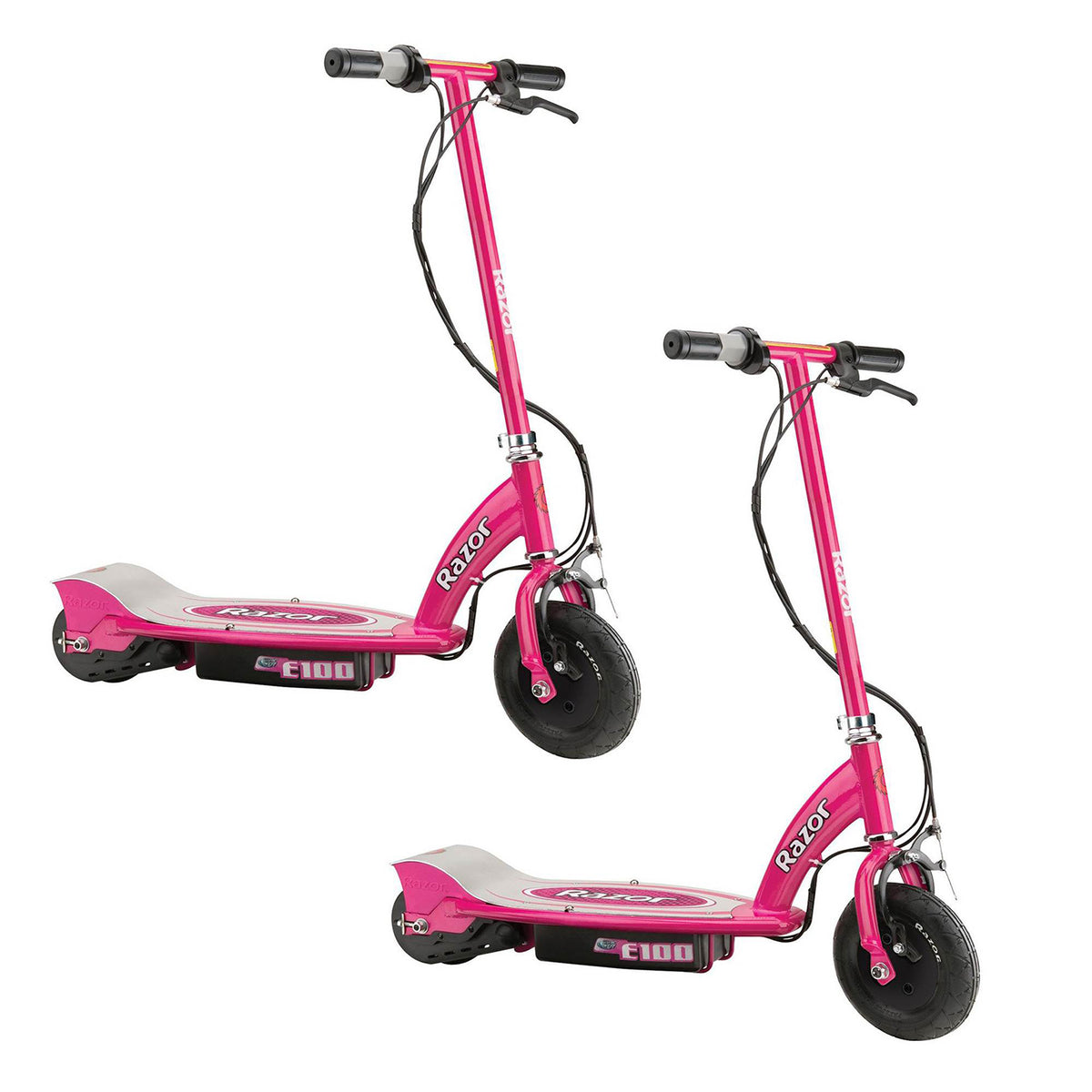 Razor E100 Kids Motorized 24 Volt Electric Powered Ride On Scooter Pink (2 Pack)