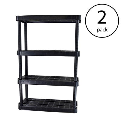Gracious Living Shelves (2 Pack), BlackLife Story Storage Box, 20 Gal (7 Pack) - VMInnovations