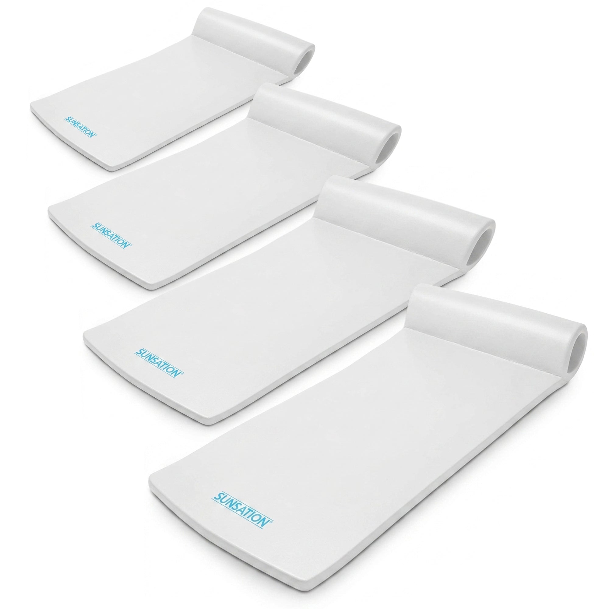 TRC Recreation Sunsation 70 Inch Thick Foam Raft Lounger Mat Pool Float (4 Pack)