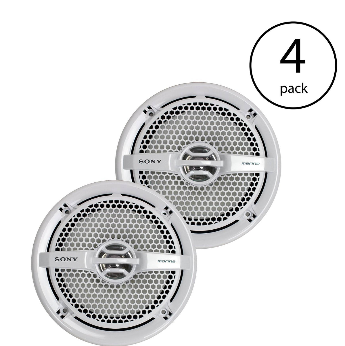 Sony XS-MP1611 6.5" 140 Watt Dual Cone Marine Speakers Stereo, Pair (4 Pack)