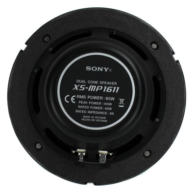 Sony XS-MP1611 6.5" 140 Watt Dual Cone Marine Speakers Stereo, Pair (4 Pack)
