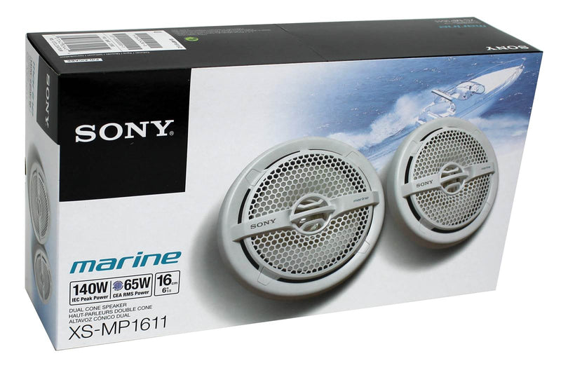 Sony XS-MP1611 6.5" 140 Watt Dual Cone Marine Speakers Stereo, Pair  (6 Pack)