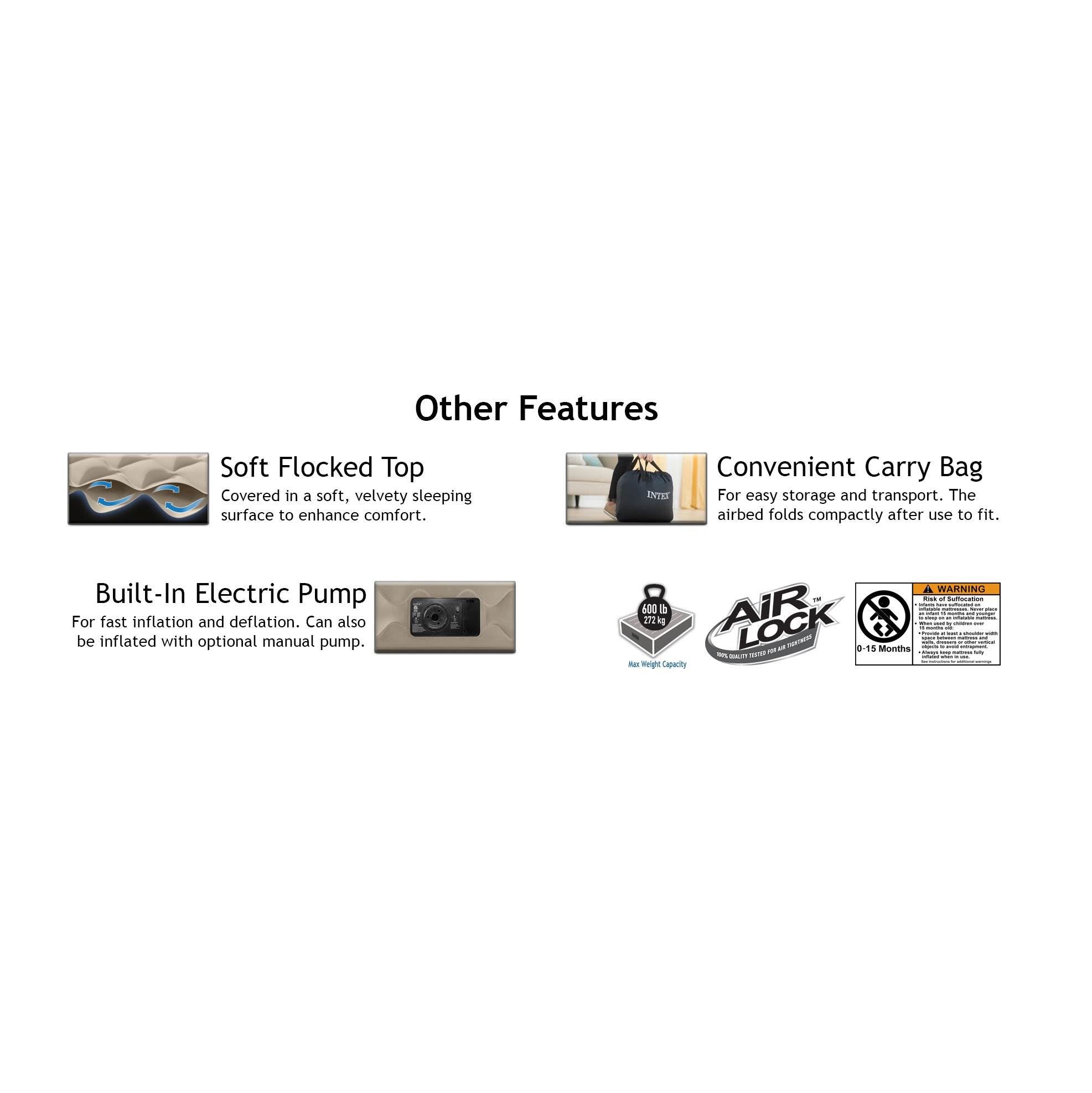 Intex Queen 20 Inch DuraBeam Airbed Mattress with Pump (2 Pack) + 8 Person Tent