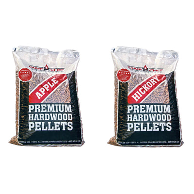 Camp Chef Smoker Grill Premium Apple, 20 lbs + Hickory Hardwood Pellets, 20 lbs