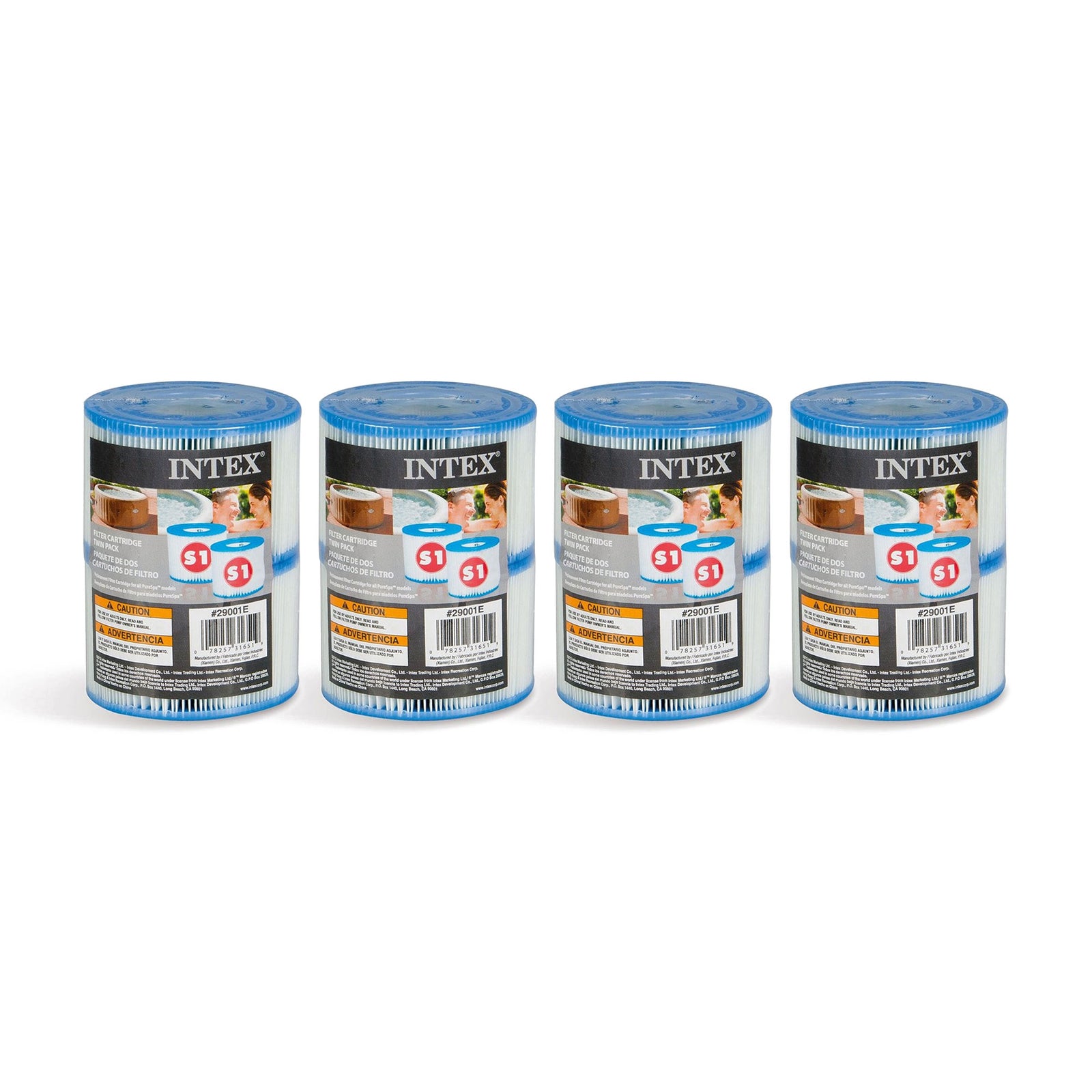 Intex 29001E PureSpa Type S1 Easy Set Spa Filter Replacement Cartridges, 8 Pack - VMInnovations