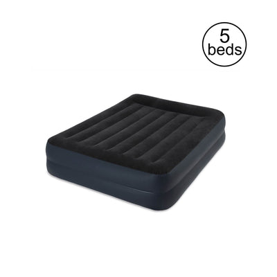 Intex Dura Beam Pillow Rest Airbed w/ Fiber Tech Built In Pump, Queen (5 Pack)