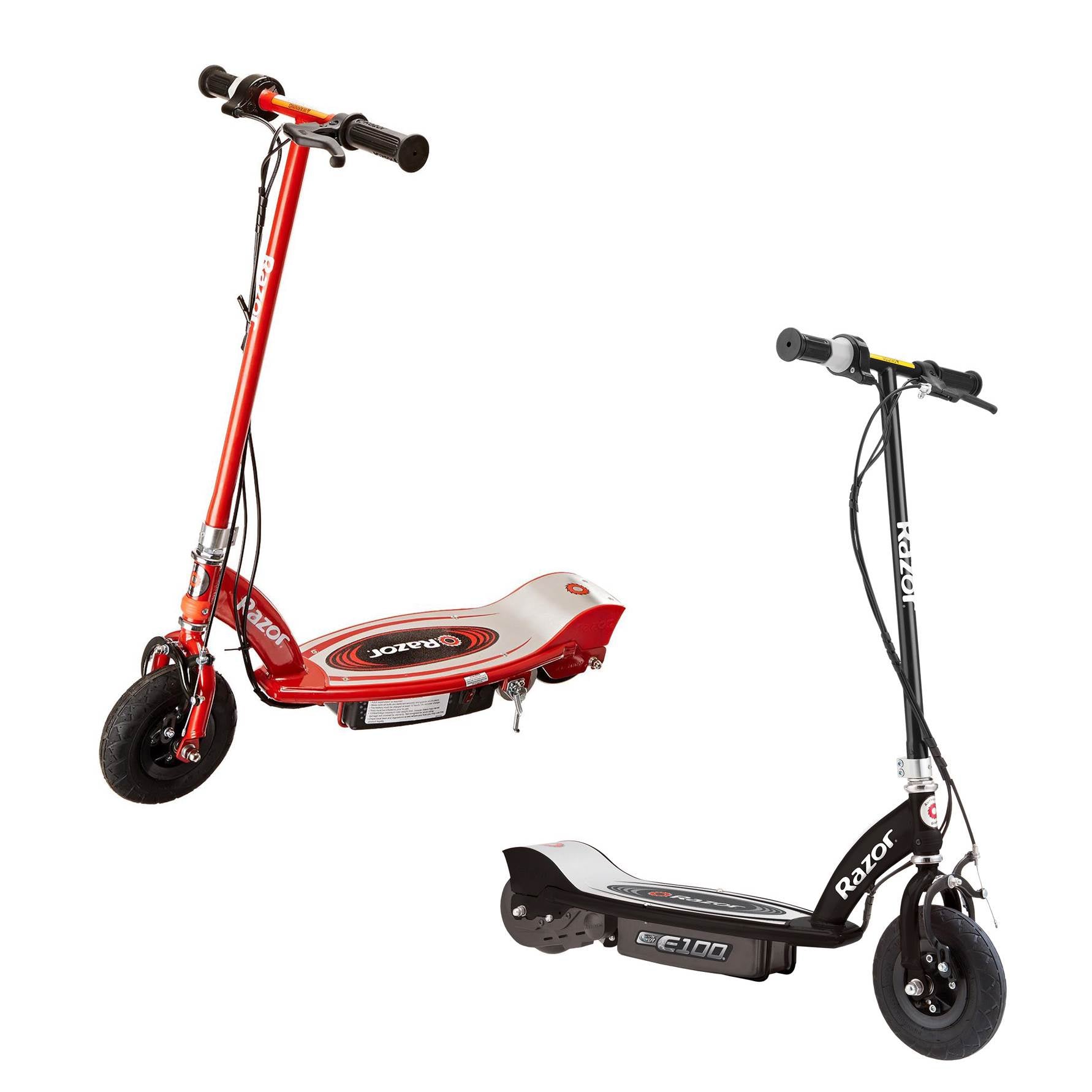 Razor E100 Kid Ride On 24V Motorized Electric Powered Scooters, Red & Black