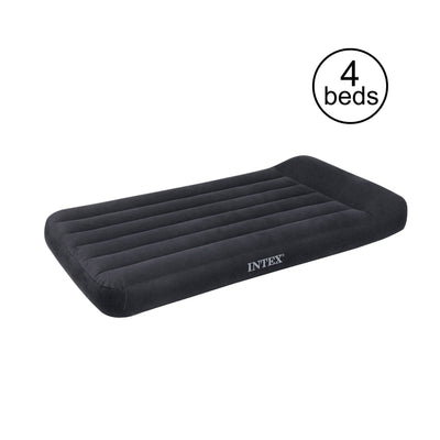 Intex Twin Classic Pillow Rest Air Mattress Bed With Built In Pump (4 Pack)