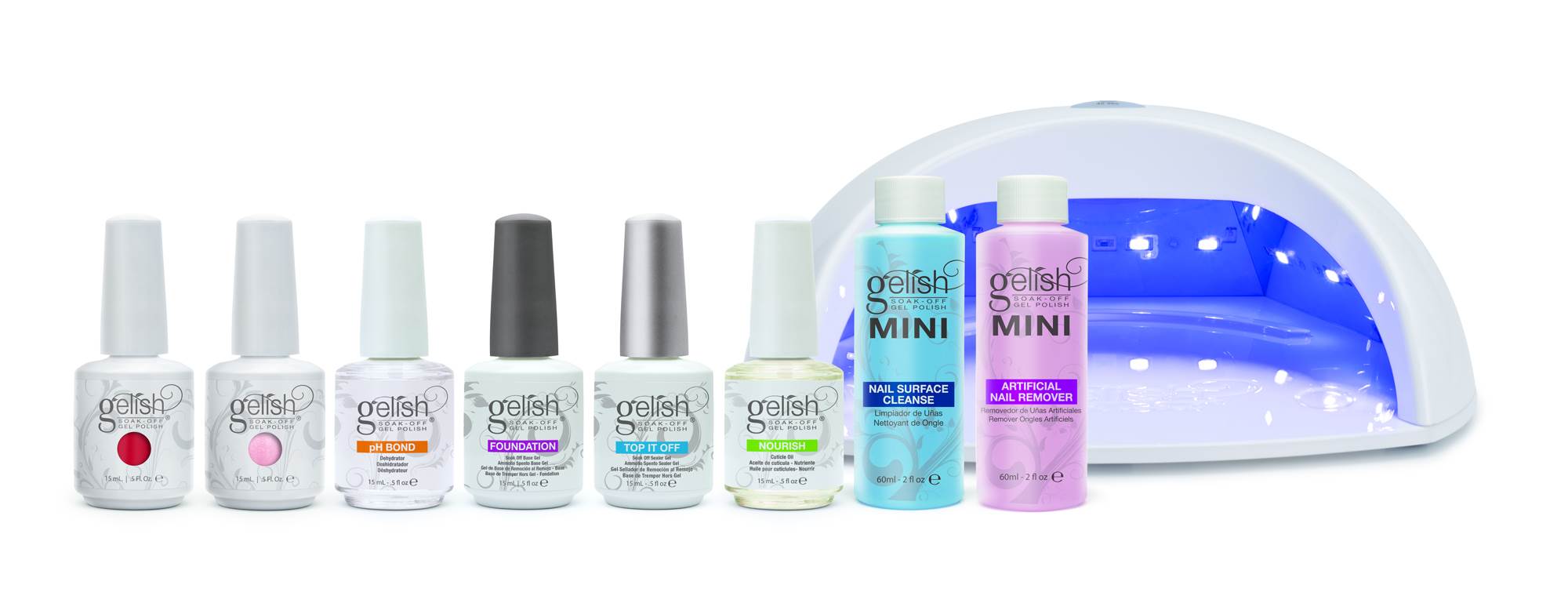 Gelish Harmony Gel Nail Polish Kit + Intergalactic Glam 9 mL Gel Polish Set