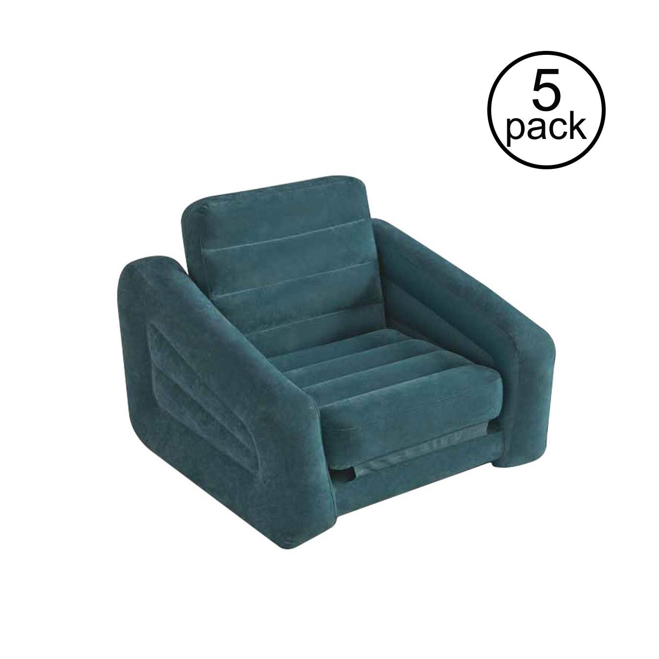 Intex Inflatable Pull Out Chair Seat and Twin Bed Air Mattress Sleeper (5 Pack)
