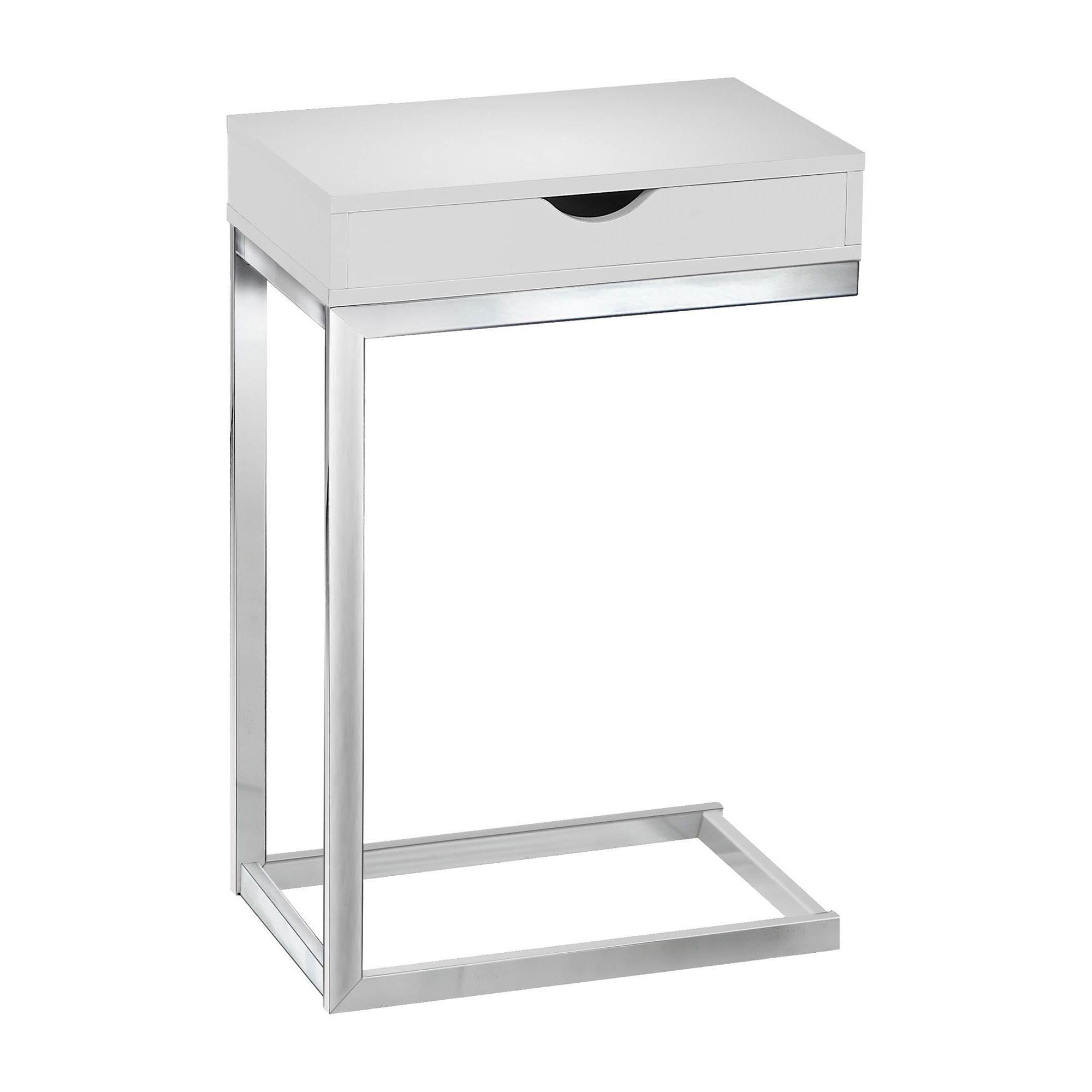 Monarch Specialties Contemporary Accent Side End Table w/ Drawer, White (2 Pack)