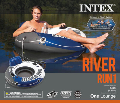 Intex River Run 1 Person Inflatable Floating Tube Lake/Pool/Ocean Raft (7 Pack) - VMInnovations