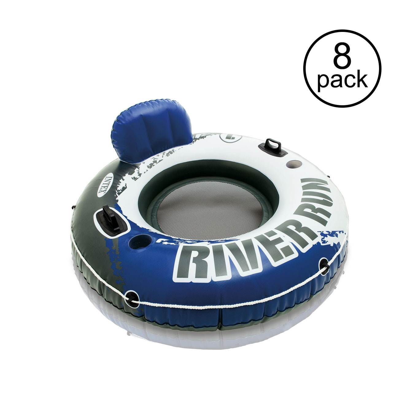 Intex River Run 1 Person Inflatable Floating Tube Lake/Pool/Ocean Raft (8 Pack) - VMInnovations