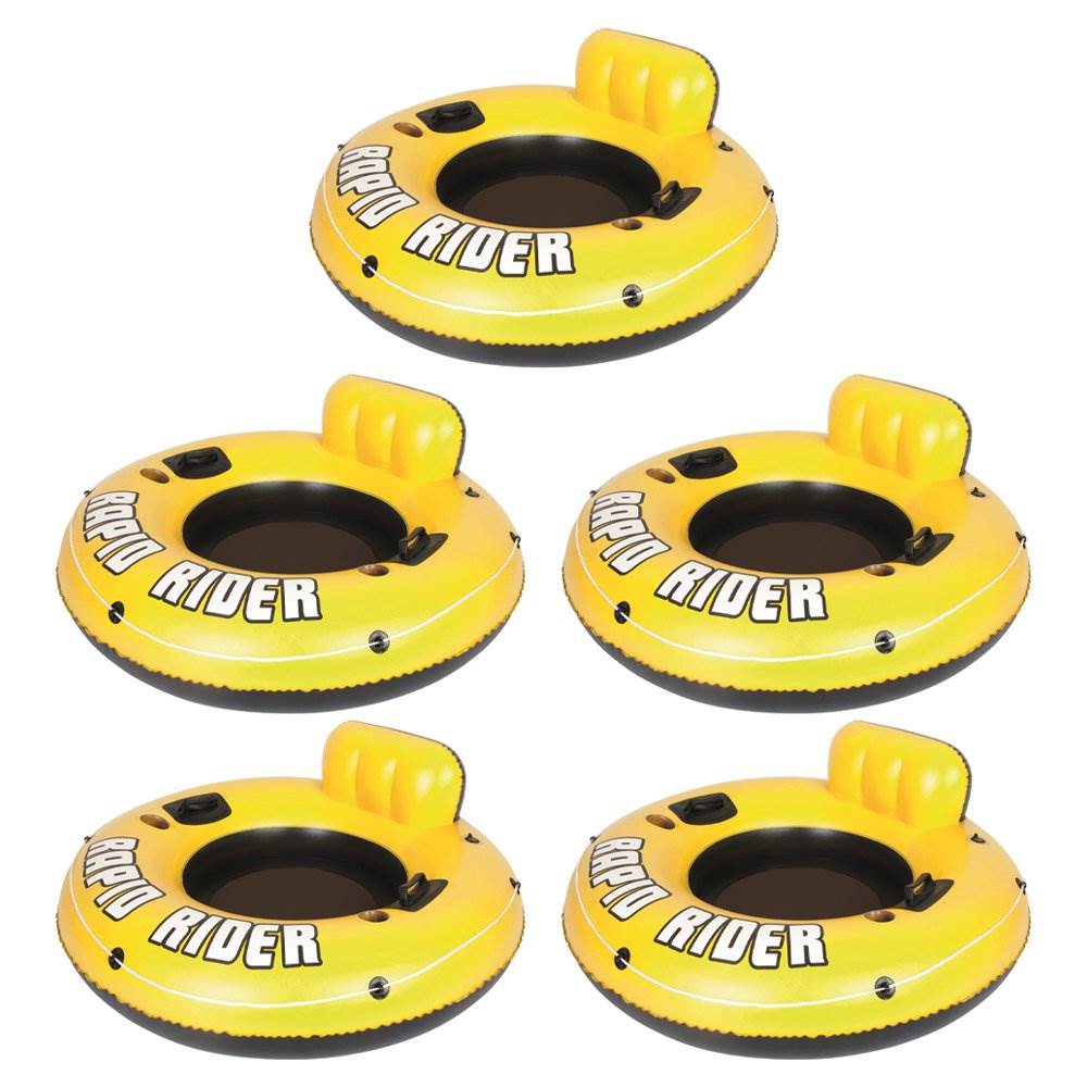 Bestway Rapid Rider 53" Inflatable Raft Tube With Handles/Cup Holders (5 Pack)
