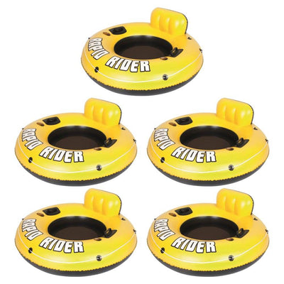 Bestway Rapid Rider 53" Inflatable Raft Tube With Handles/Cup Holders (5 Pack)