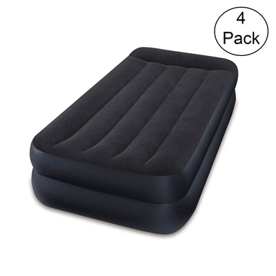 Intex Dura-Beam Pillow Rest Air Mattress Bed w/ Built-In Pump, Twin (4 Pack)