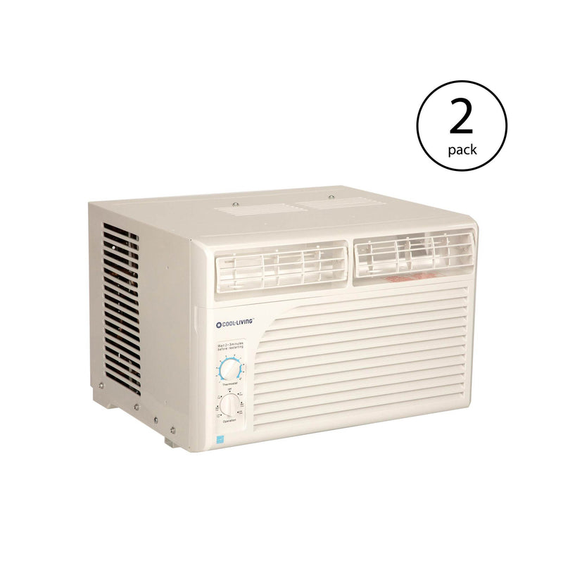Cool Living 5,000 BTU 9.7 EER 115V Window Mount Air Conditioner AC Unit (2 Pack)
