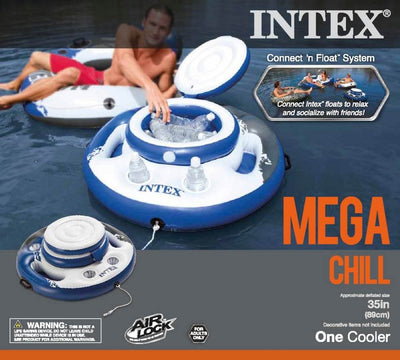 Intex Mega Chill Swimming Pool Inflatable Floating 24 Beverage Holder (2 Pack)