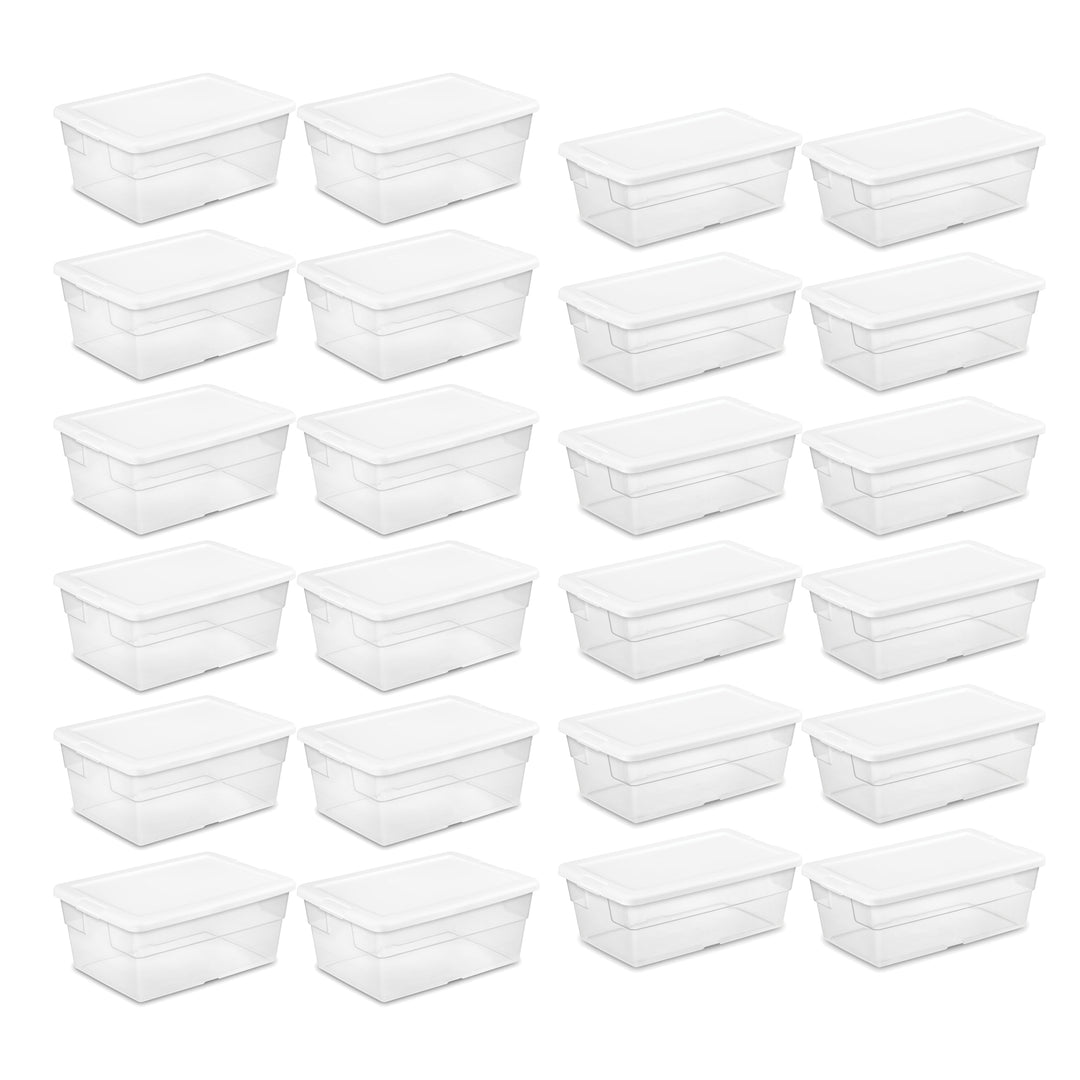 Sterilite 16 Qt Clear Storage Tote, 12 Pack, & 6 Qt Clear Storage Tote, 12 Pack - VMInnovations