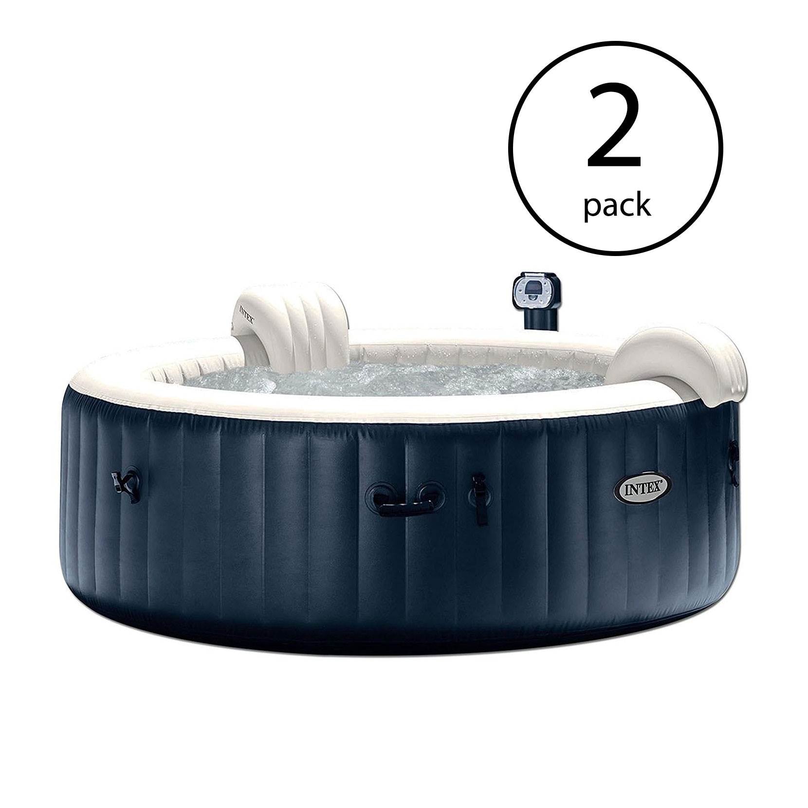Intex Pure Spa 6 Person Inflatable Outdoor Bubble Jets Hot Tub 28409E (2 Pack)