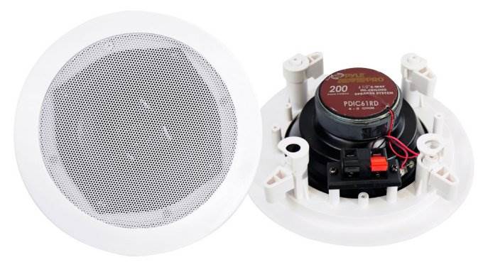 PYLE PRO PDIC61RD 6.5'' 200W 2-Way In-Ceiling/Wall Speaker System White (6 Pack) - VMInnovations