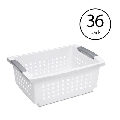 Sterilite Medium Sized White Stackable Storage & Organization Basket (36 Pack)