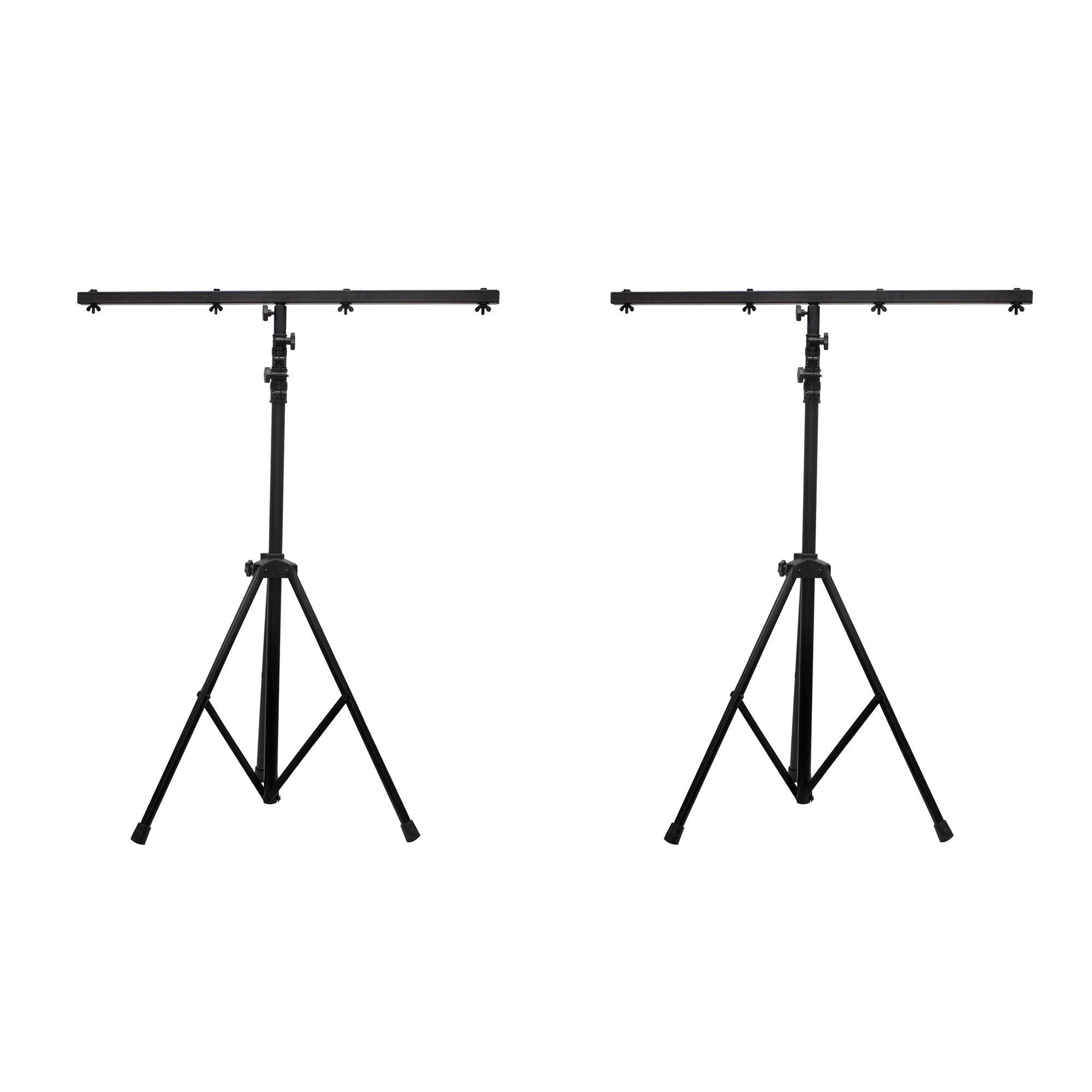 American DJ 9 Ft Black Lighting T-Bar Light Stand w/ Cross Bar | LTS-6 (2 Pack)