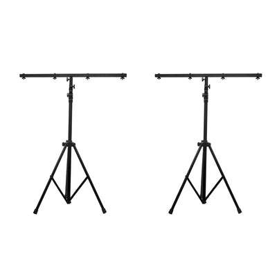 American DJ 9 Ft Black Lighting T-Bar Light Stand w/ Cross Bar | LTS-6 (2 Pack)